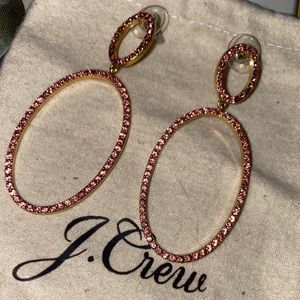 Never worn Gold & Pink Rhinestone Earrings